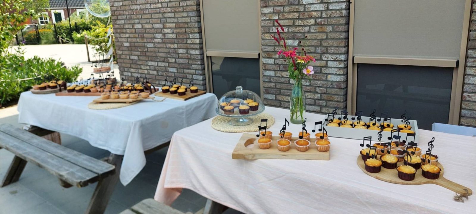 Muffins met muzieknoten voor het feest van juf Heleen